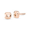 Minimalistische Octagon Designer Ohrstecker aus 18 Karat (750) recyceltem Roségold mit polierten Facetten