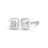 Minimalistische Octagon Diamant Ohrstecker aus 18 Karat (750) recyceltem Weißgold mit polierten Facetten