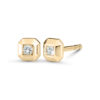 Minimalistische Octagon Diamant Ohrstecker aus 18 Karat (750) recyceltem Gelbgold mit polierten Facetten